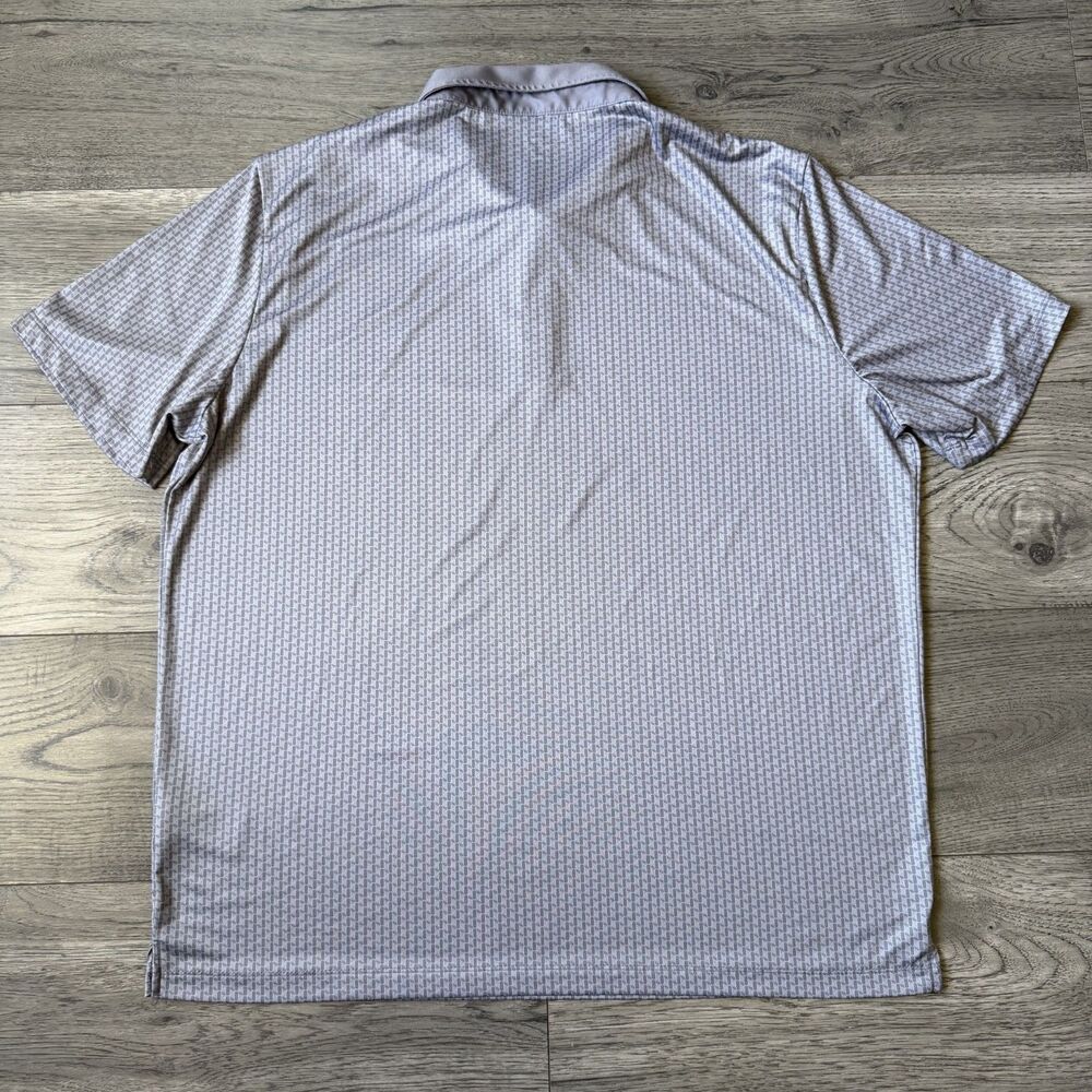 Grayson & Dunn Men's Gray and White Geometric Performance Golf Polo - Size XL - Picture 7 of 7